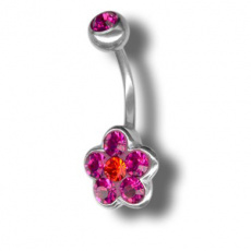 Piercing s krystaly Swarovski Flower01 D