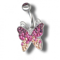 Piercing s krystaly Swarovski Butterfly A