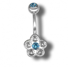 Piercing s krystaly Swarovski Flower01 F